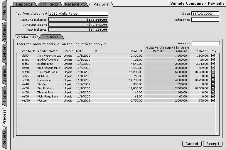 Batch Process Paying Vendor Bills