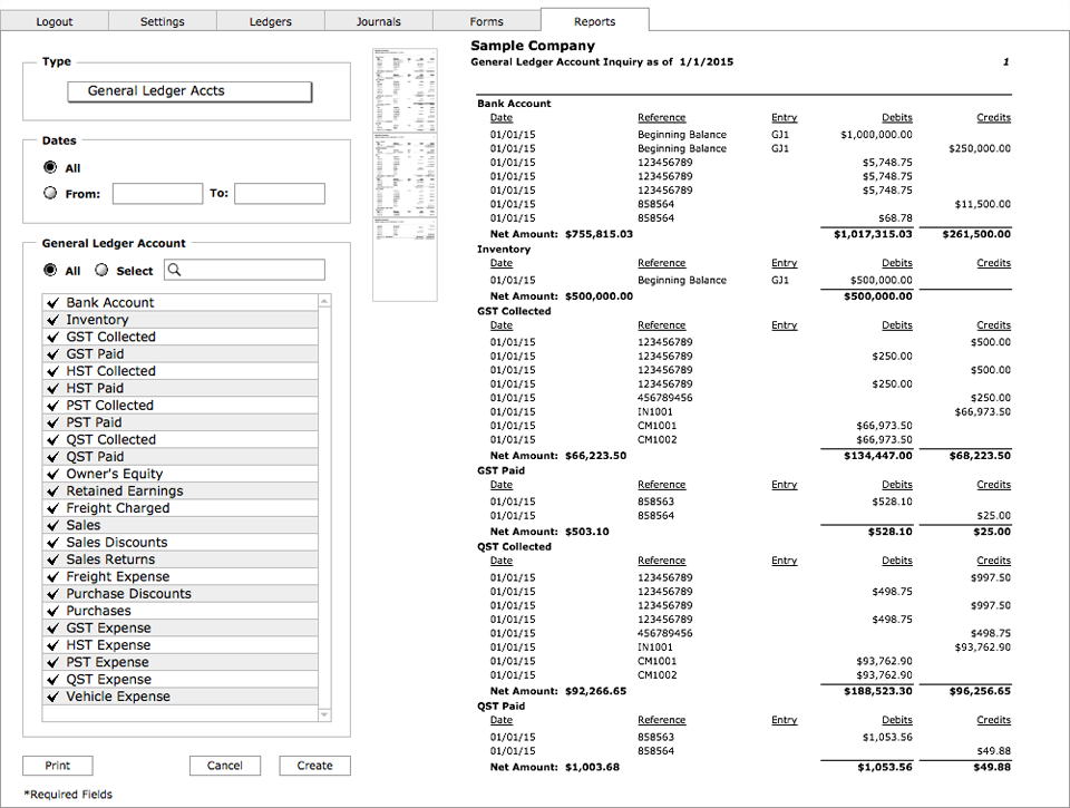 General Ledger Account Inquiry